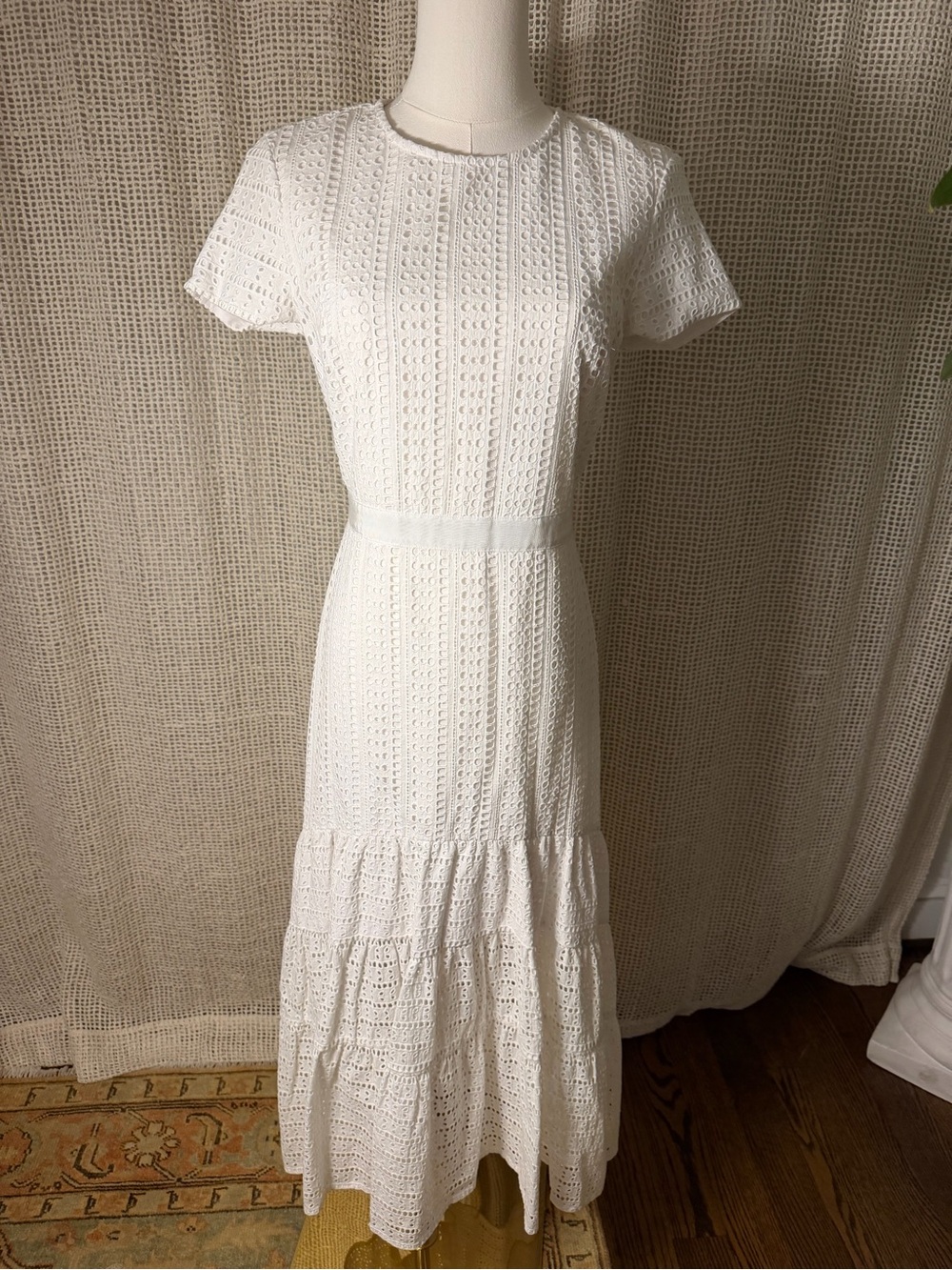 Banana Republic White Eyelet Maxi Dress